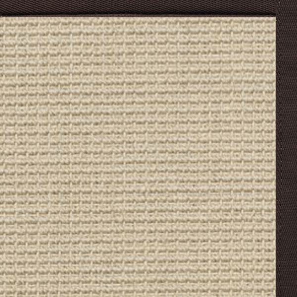 Linen Color Brasilia Sisal Rug with Cocoa Bean Cotton Border