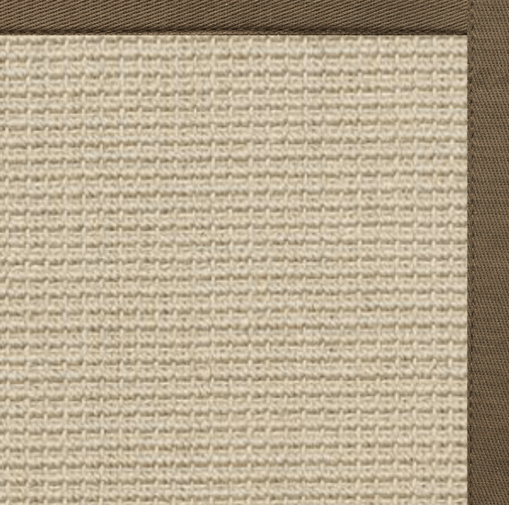 Posh Rug Linen Color Brasilia Sisal Rug with Eucalyptus Cotton Border