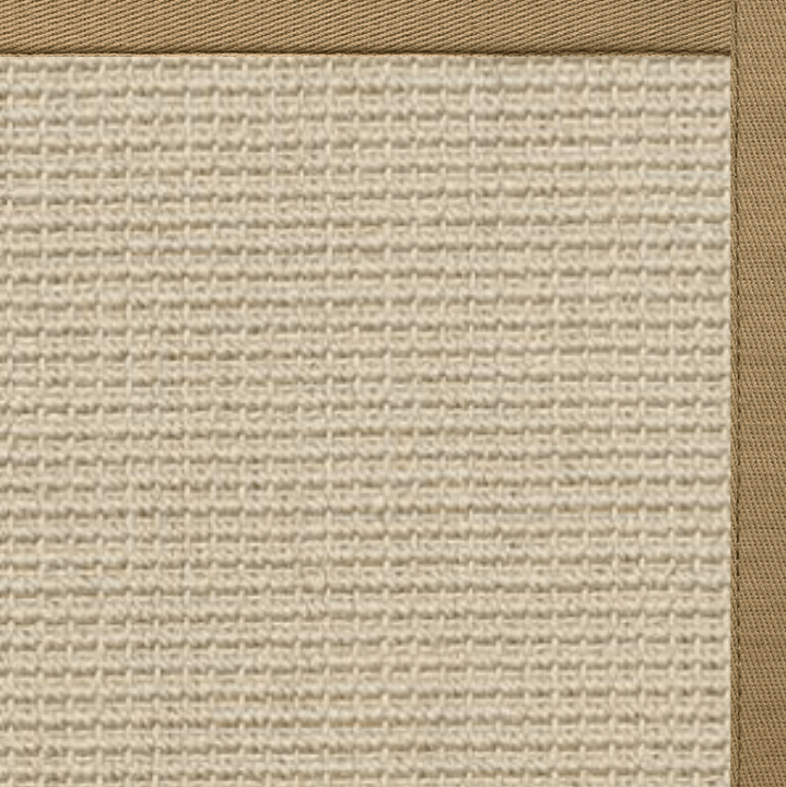 Posh Rug Linen Color Brasilia Sisal Rug with Green Mist Cotton Border