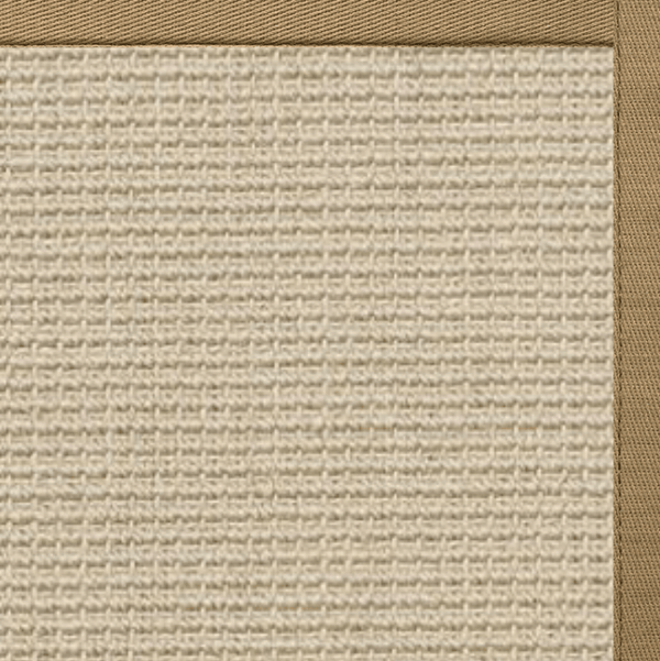 Linen Color Brasilia Sisal Rug with Green Mist Cotton Border
