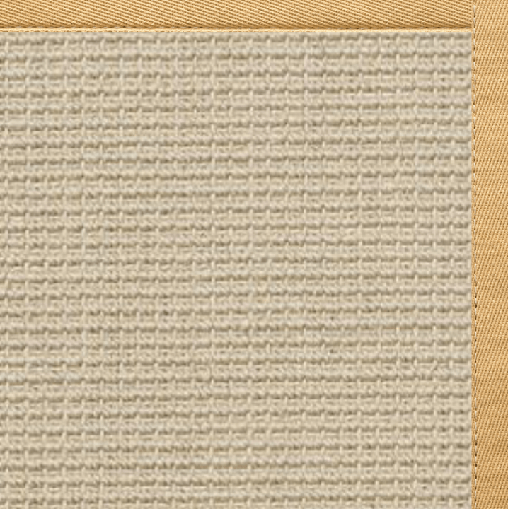 Posh Rug Linen Color Brasilia Sisal Rug with Honeycomb Cotton Border