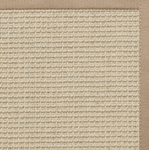 Linen Color Brasilia Sisal Rug with Ivory Blush Cotton Border
