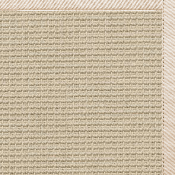 Linen Color Brasilia Sisal Rug with Ivory Cotton Border