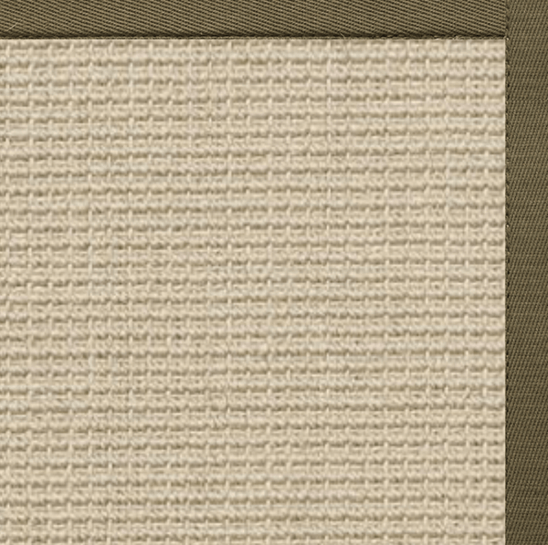Linen Color Brasilia Sisal Rug with Khaki Cotton Border