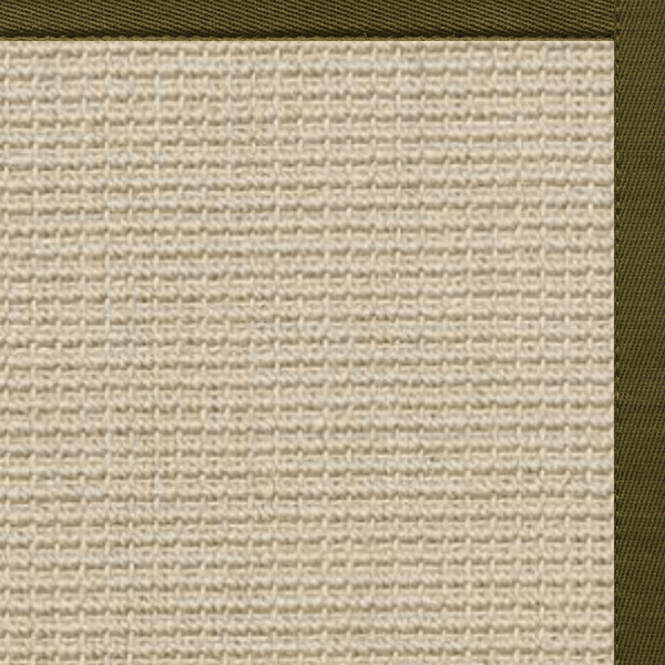 Linen Color Brasilia Sisal Rug with Lichen Cotton Border