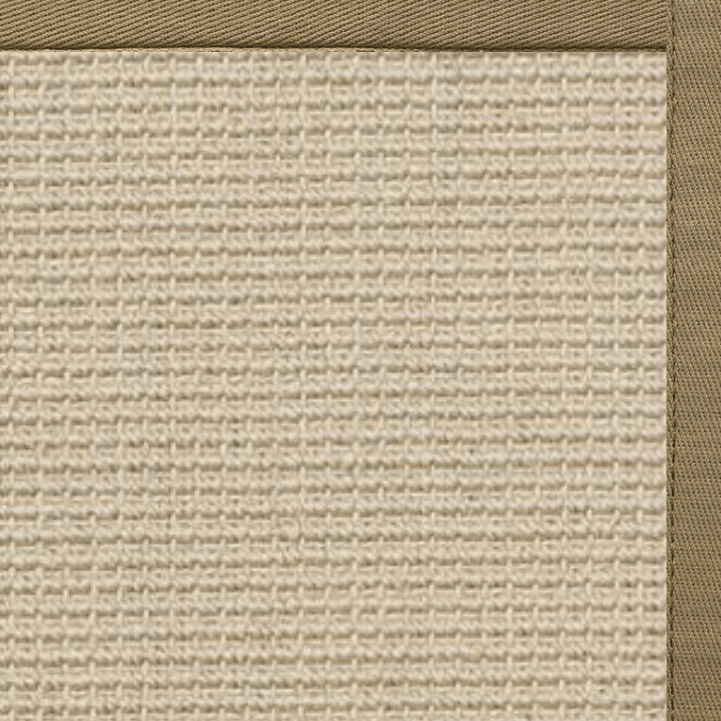 Posh Rug Linen Color Brasilia Sisal Rug with Oat Straw Cotton Border