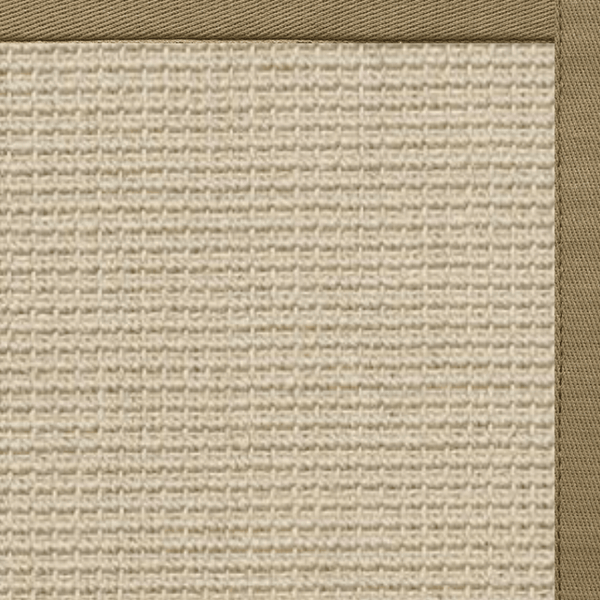 Linen Color Brasilia Sisal Rug with Oat Straw Cotton Border