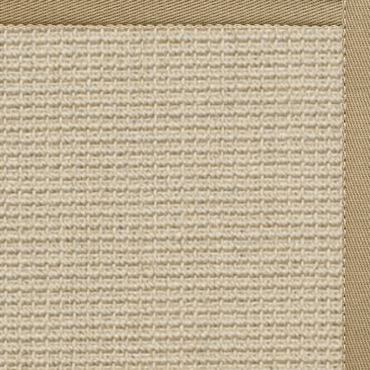 Posh Rug Linen Color Brasilia Sisal Rug with Oatmeal Cotton Border
