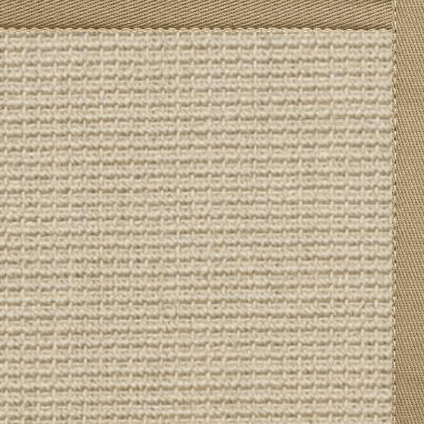 Linen Color Brasilia Sisal Rug with Oatmeal Cotton Border