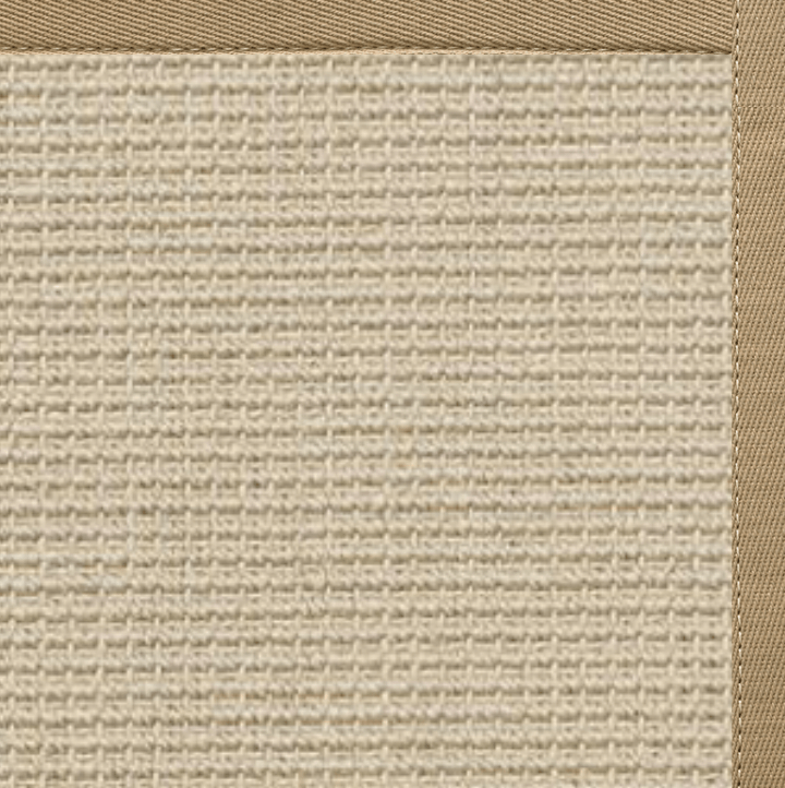 Posh Rug Linen Color Brasilia Sisal Rug with Pale Ash Cotton Border