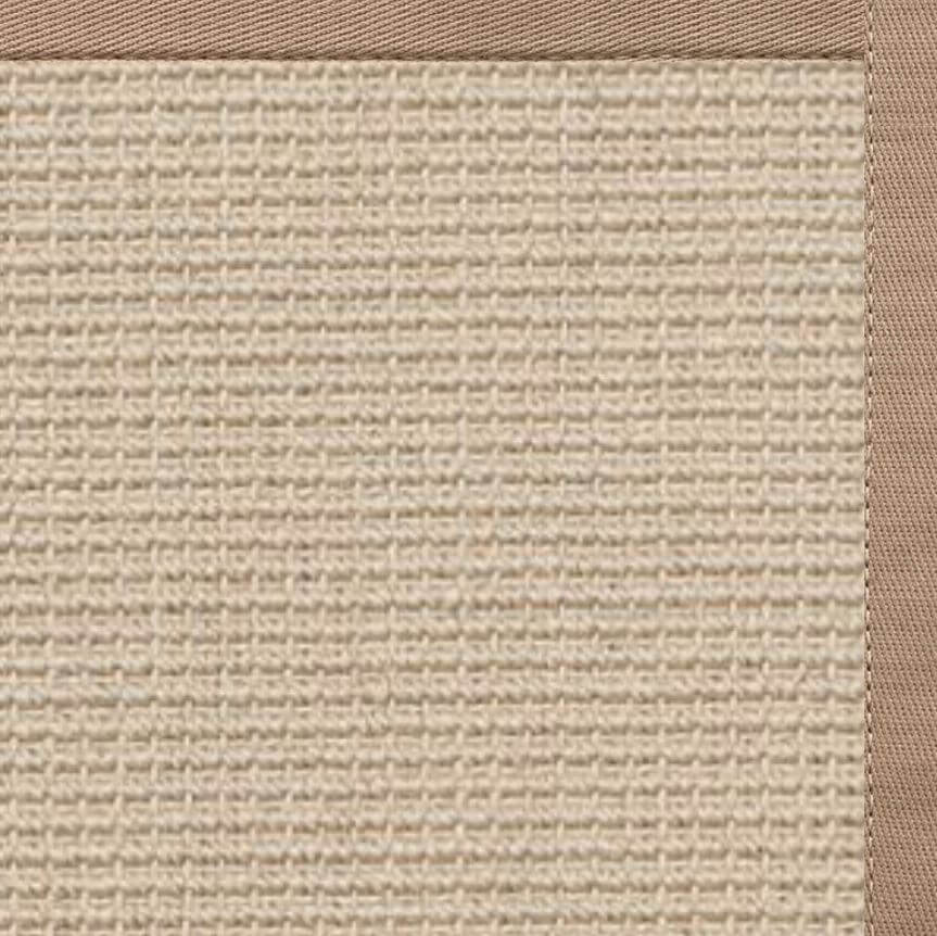 Posh Rug Linen Color Brasilia Sisal Rug with Pistachio Cotton Border
