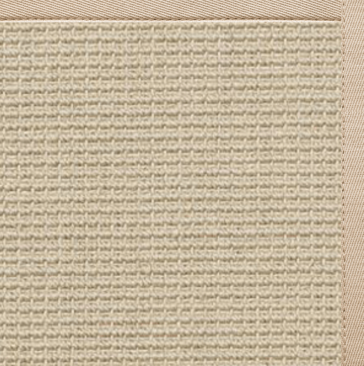 Posh Rug Linen Color Brasilia Sisal Rug with Alabaster Cotton Border