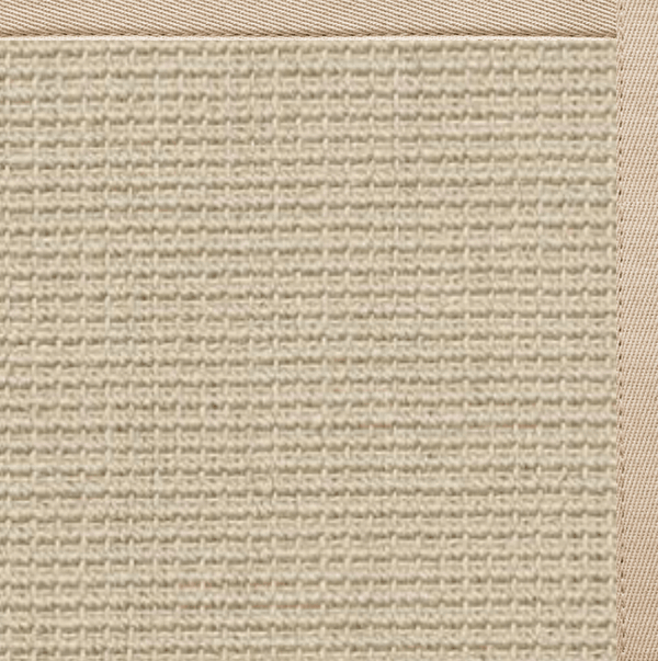 Linen Color Brasilia Sisal Rug with Alabaster Cotton Border