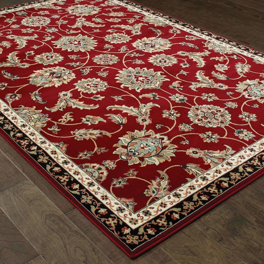 Traditional Rug - Kashan Red Multi Oriental Floral Traditional Rug