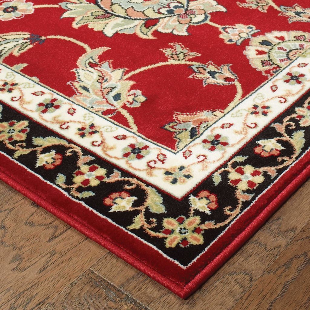 Traditional Rug - Kashan Red Multi Oriental Floral Traditional Rug