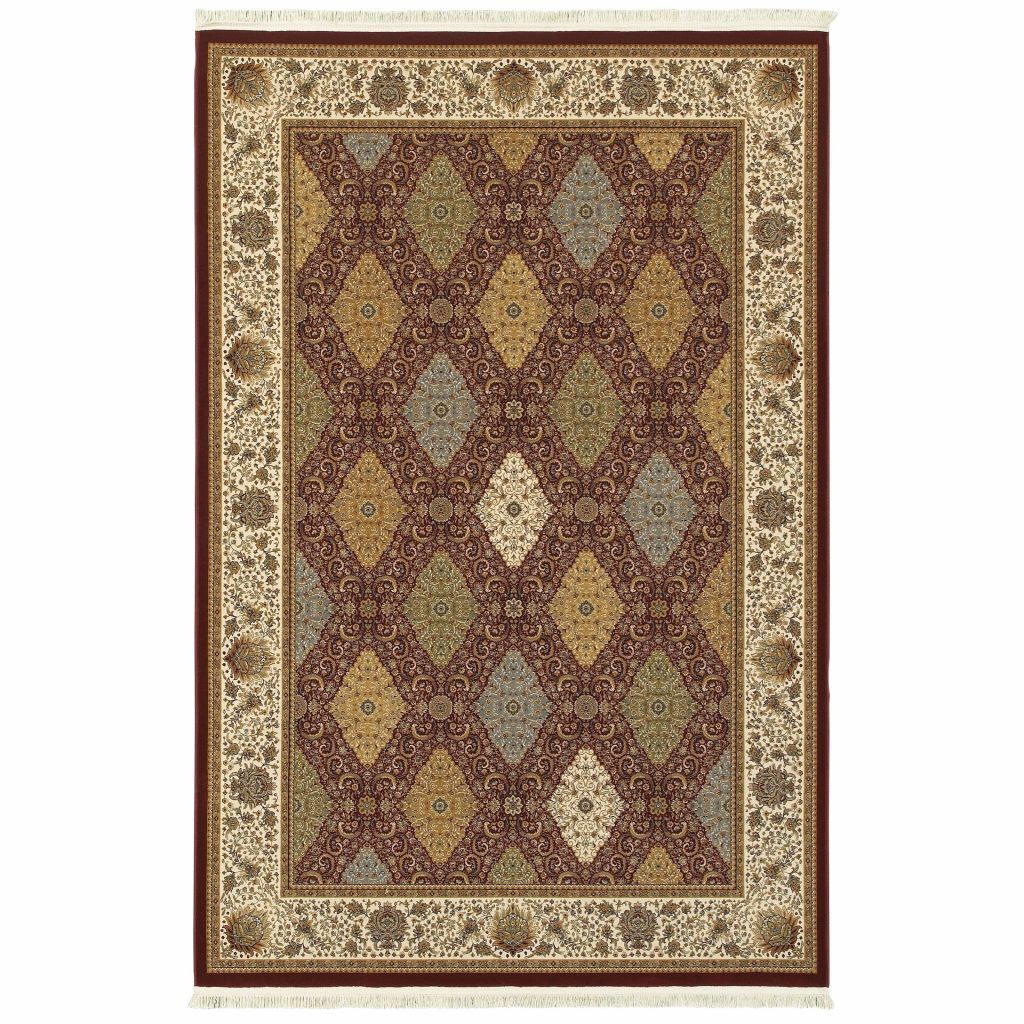 Masterpiece Red Multi Oriental Geometric Traditional Rug - Free Shipping