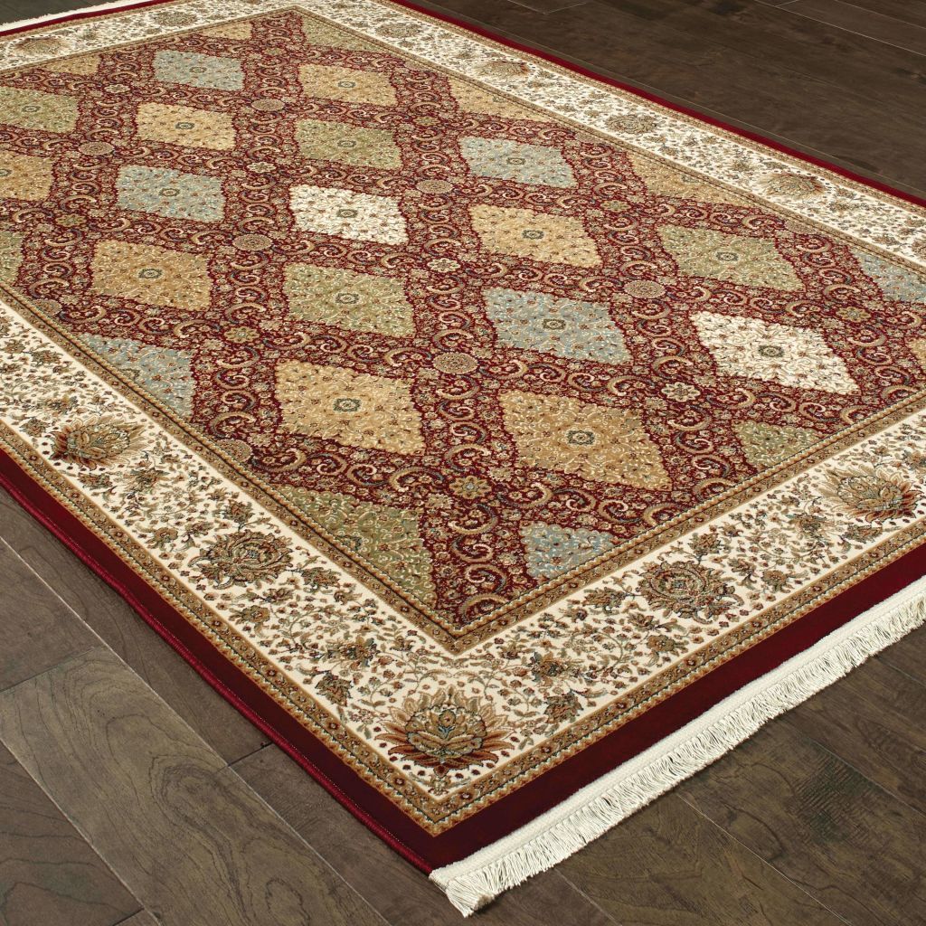 Traditional Rug - Masterpiece Red Multi Oriental Geometric Traditional Rug