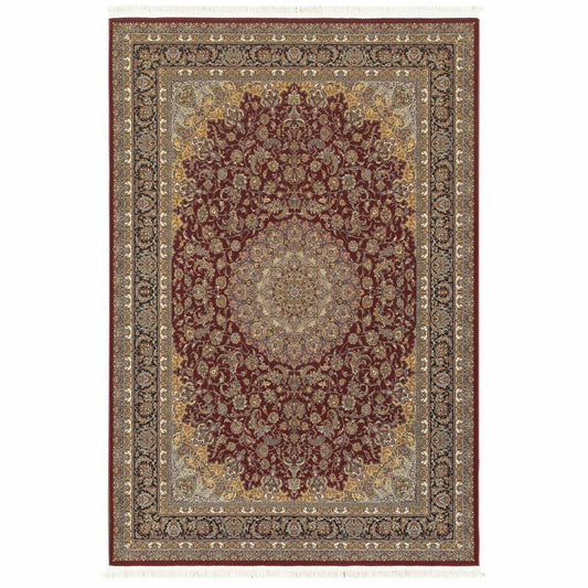 Masterpiece Red Multi Oriental Medallion Traditional Rug - Free Shipping