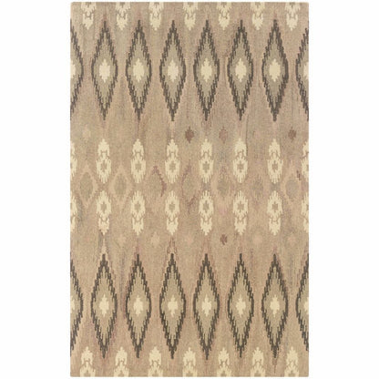 Anastasia Beige Ivory Abstract Ikat Transitional Rug - Free Shipping