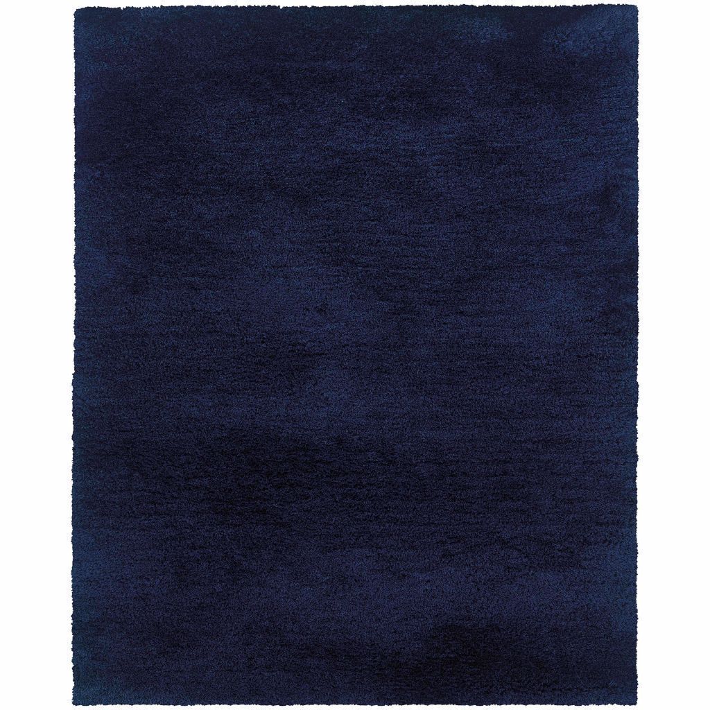 Cosmo Blue  Solid  Shag Rug - Free Shipping