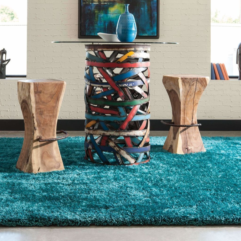Tufted - Cosmo Teal  Solid  Shag Rug