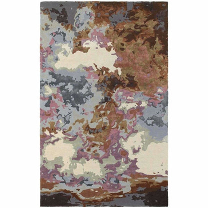 Galaxy Blue Brown Abstract  Contemporary Rug - Free Shipping
