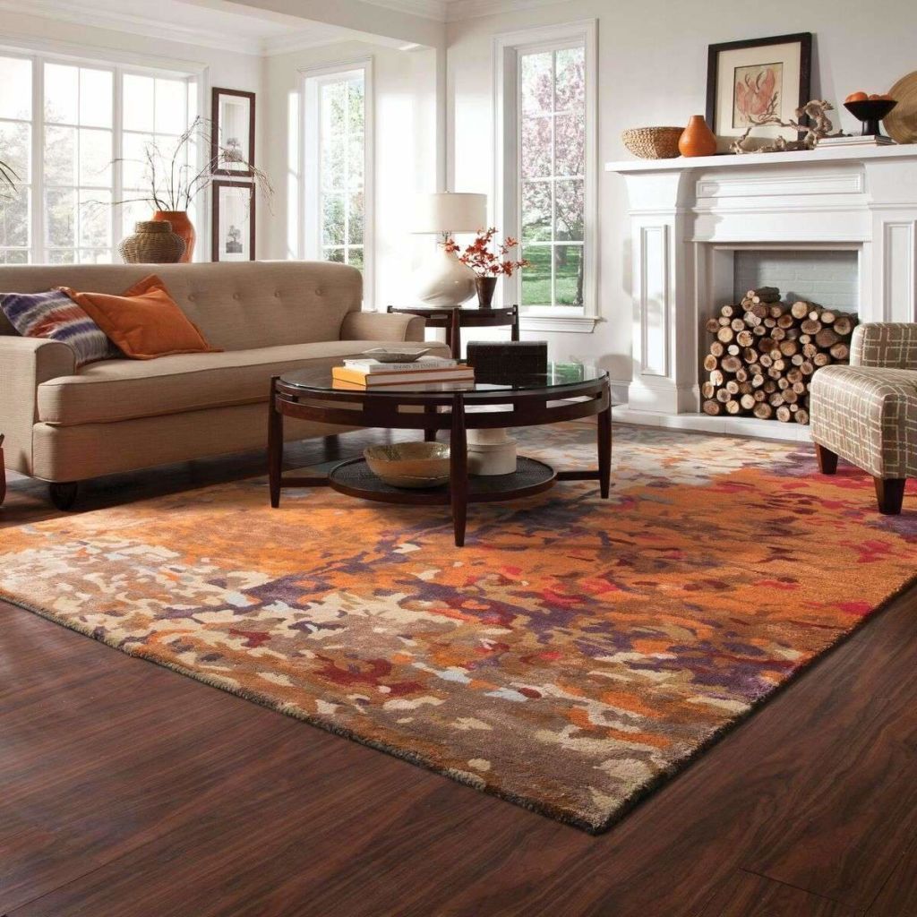 Tufted - Galaxy Multi Orange Abstract  Contemporary Rug