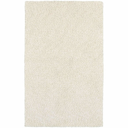 Heavenly Ivory  Solid Heathered Shag Rug - Free Shipping