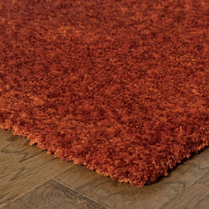 Tufted - Heavenly Red  Solid Heathered Shag Rug