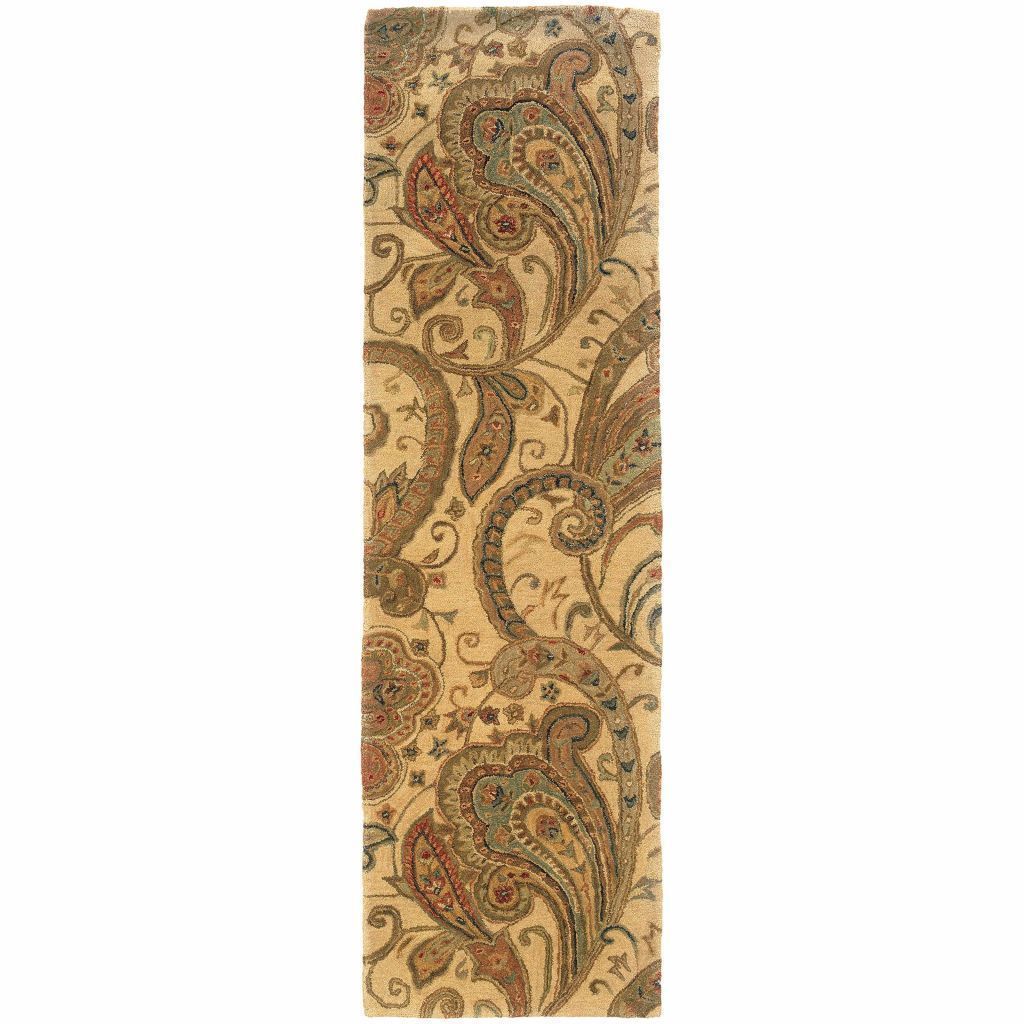 Tufted - Huntley Beige Gold Paisley  Transitional Rug