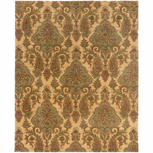 Huntley Beige Green Floral  Transitional Rug - Free Shipping