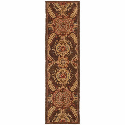 Tufted - Huntley Brown Rust Floral  Transitional Rug