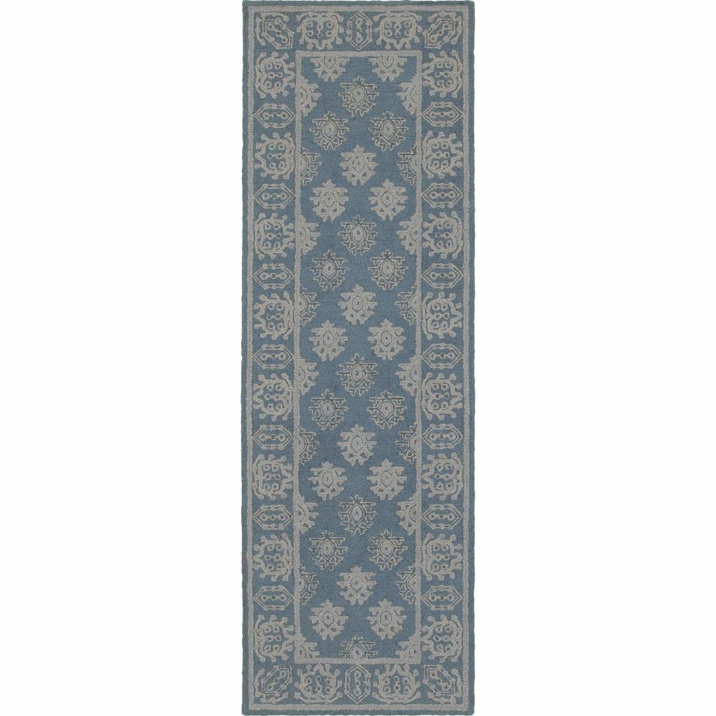 Tufted - Manor Blue Grey Oriental Persian Traditional Rug