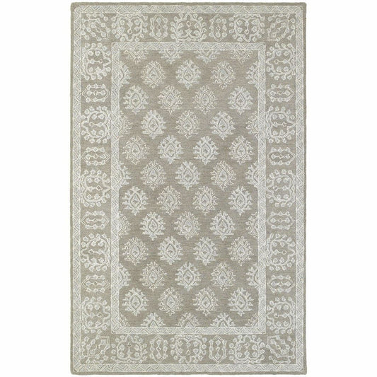 Manor Grey Beige Oriental Persian Traditional Rug - Free Shipping