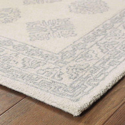 Tufted - Manor Grey Beige Oriental Persian Traditional Rug