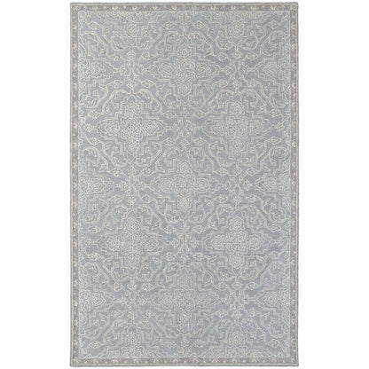 Manor Grey Blue Oriental Medallion Traditional Rug - Free Shipping