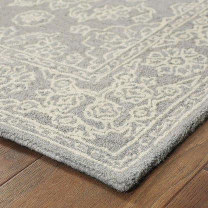 Tufted - Manor Grey Stone Oriental Persian Traditional Rug