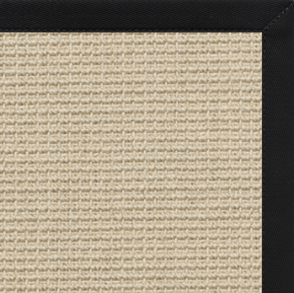 Linen Color Brasilia Sisal Rug with Black Onyx Cotton Border alternate view