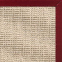 Posh Rug Linen Color Brasilia Sisal Rug with Cardinal Red Cotton Border 3