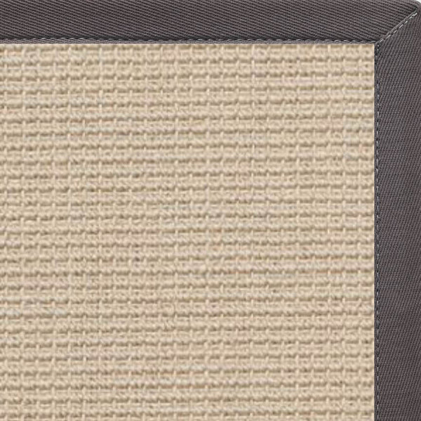Linen Color Brasilia Sisal Rug with Quarry Cotton Border