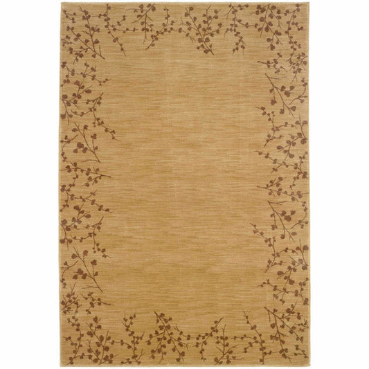 Allure Beige Brown Floral  Transitional Rug - Free Shipping