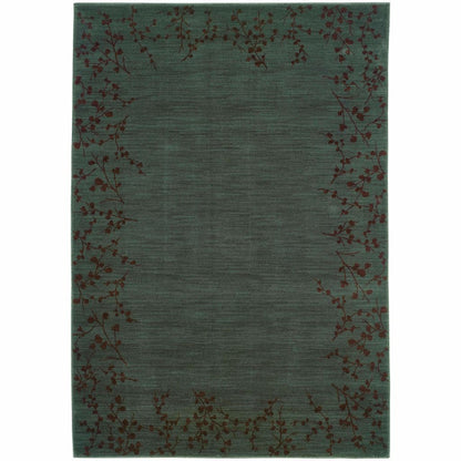 Allure Blue Brown Floral  Transitional Rug - Free Shipping