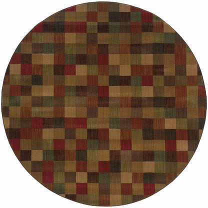 Woven - Allure Brown Red Geometric  Contemporary Rug