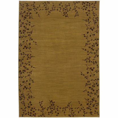 Allure Gold Brown Floral  Transitional Rug - Free Shipping