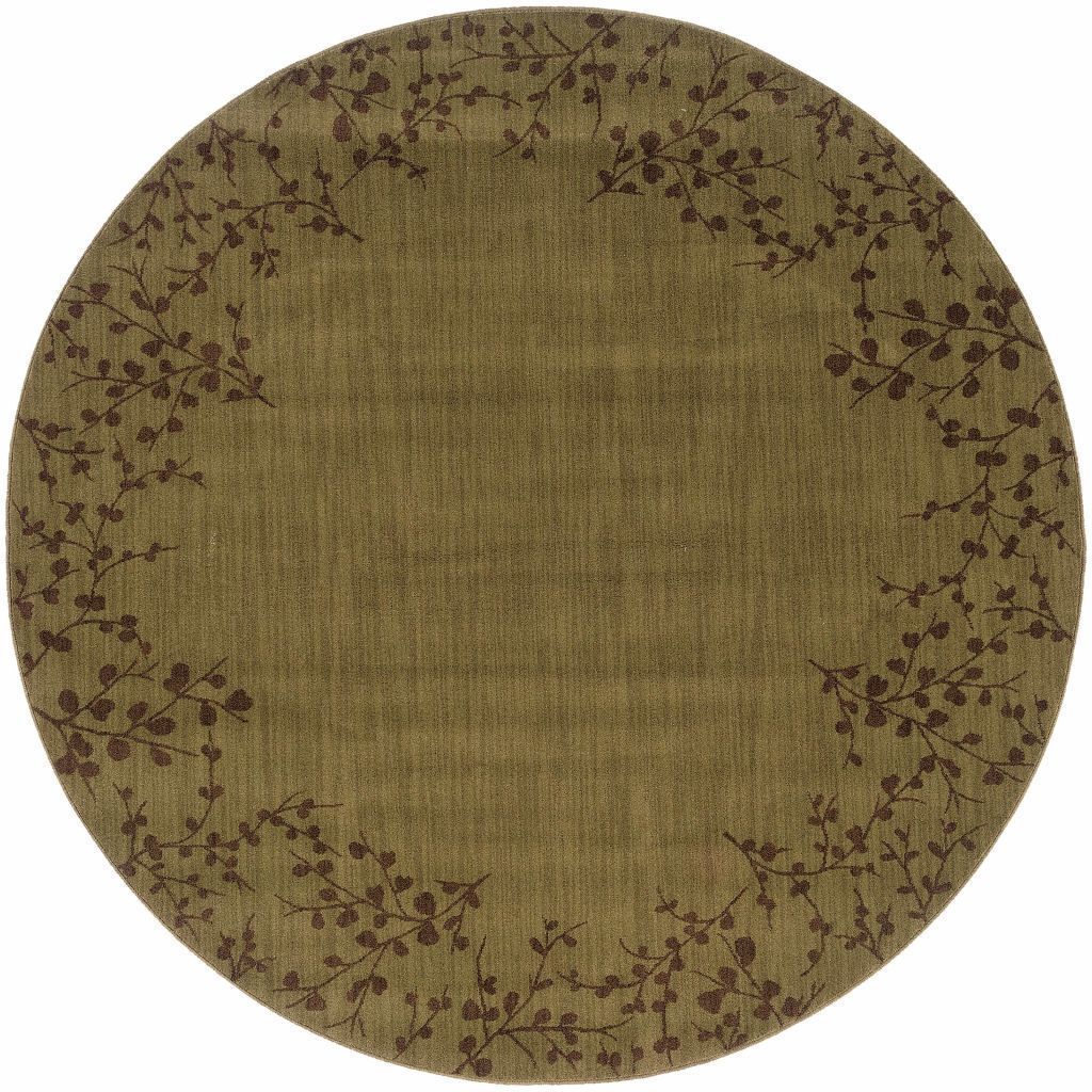 Woven - Allure Green Brown Floral  Transitional Rug