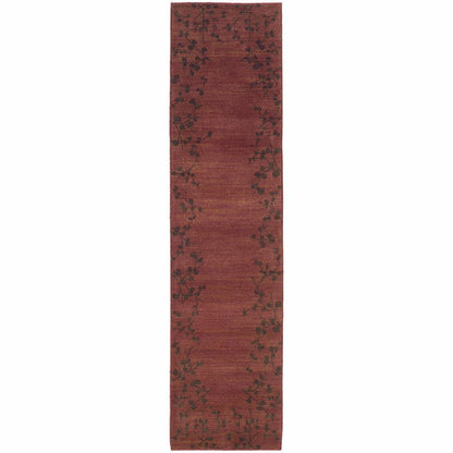 Allure Red Brown Floral  Transitional Rug - Free Shipping