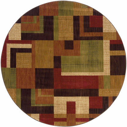 Woven - Allure Red Gold Geometric  Contemporary Rug