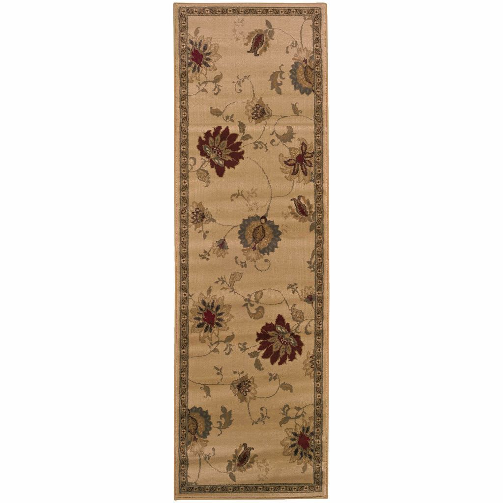 Amelia Ivory Green Floral  Transitional Rug - Free Shipping