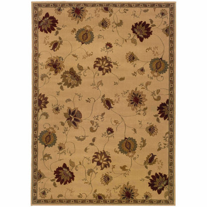 Woven - Amelia Ivory Green Floral  Transitional Rug