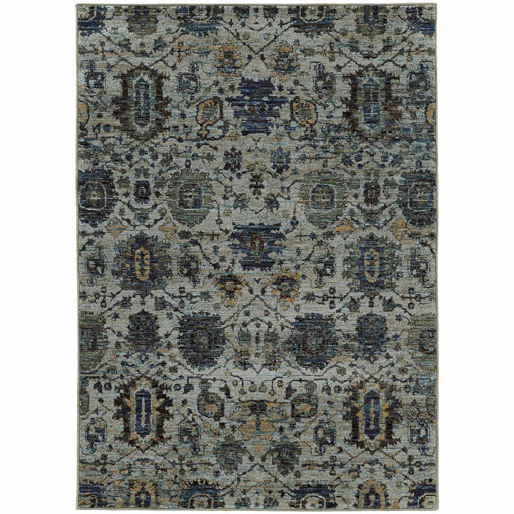 Andorra Blue Navy Oriental Overdyed Traditional Rug - Free Shipping